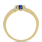 Pozlacený Stříbrný Prsten s Australským Modrým Safírem a Bílým Zirkonem