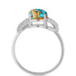 Stříbrný Prsten s Ústřicovým Tyrkysem a Bílým Zirkonem
