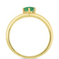 Pozlacené Stříbro 925/1000 - Prsten s Brazilským Smaragdem - Karátové číslo: 0.48. přibližná hmotnost: 2.55 gramů