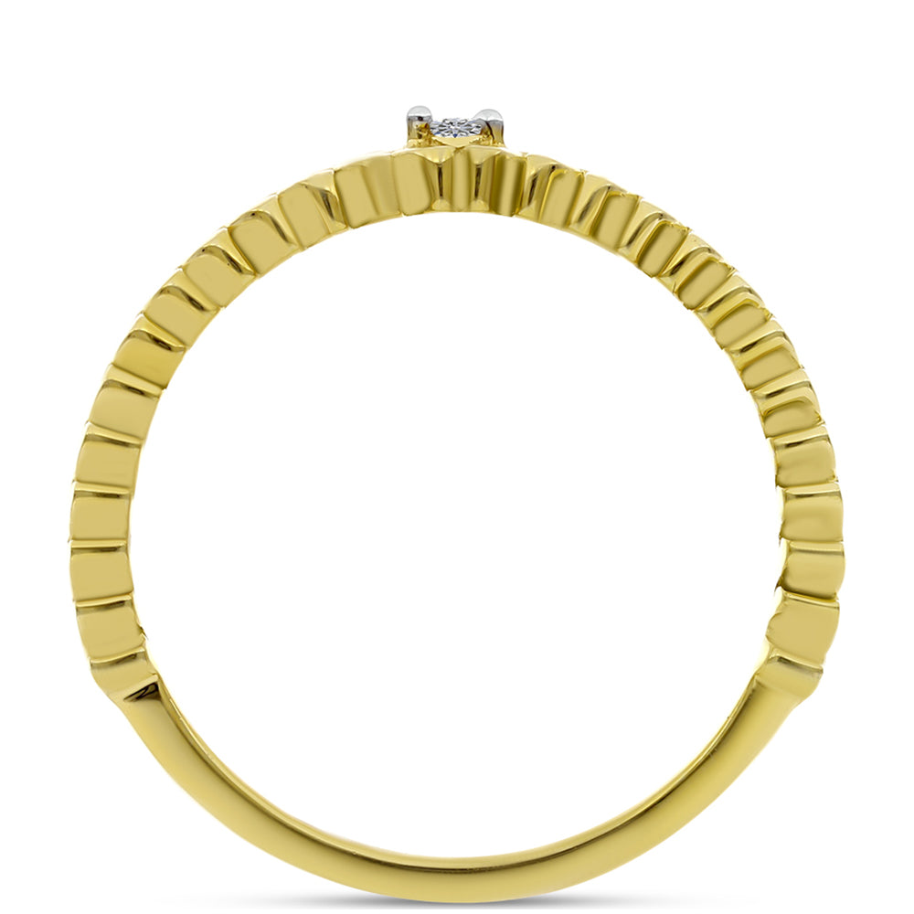 Pozlacený Stříbrný Prsten s Bílým Diamantem