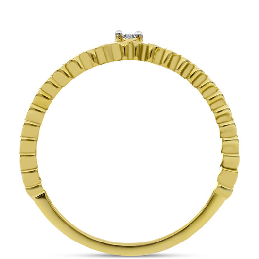 Pozlacený Stříbrný Prsten s Bílým Diamantem