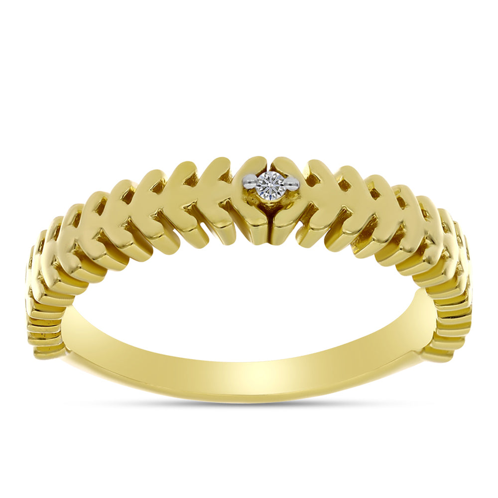 Pozlacený Stříbrný Prsten s Bílým Diamantem 3 