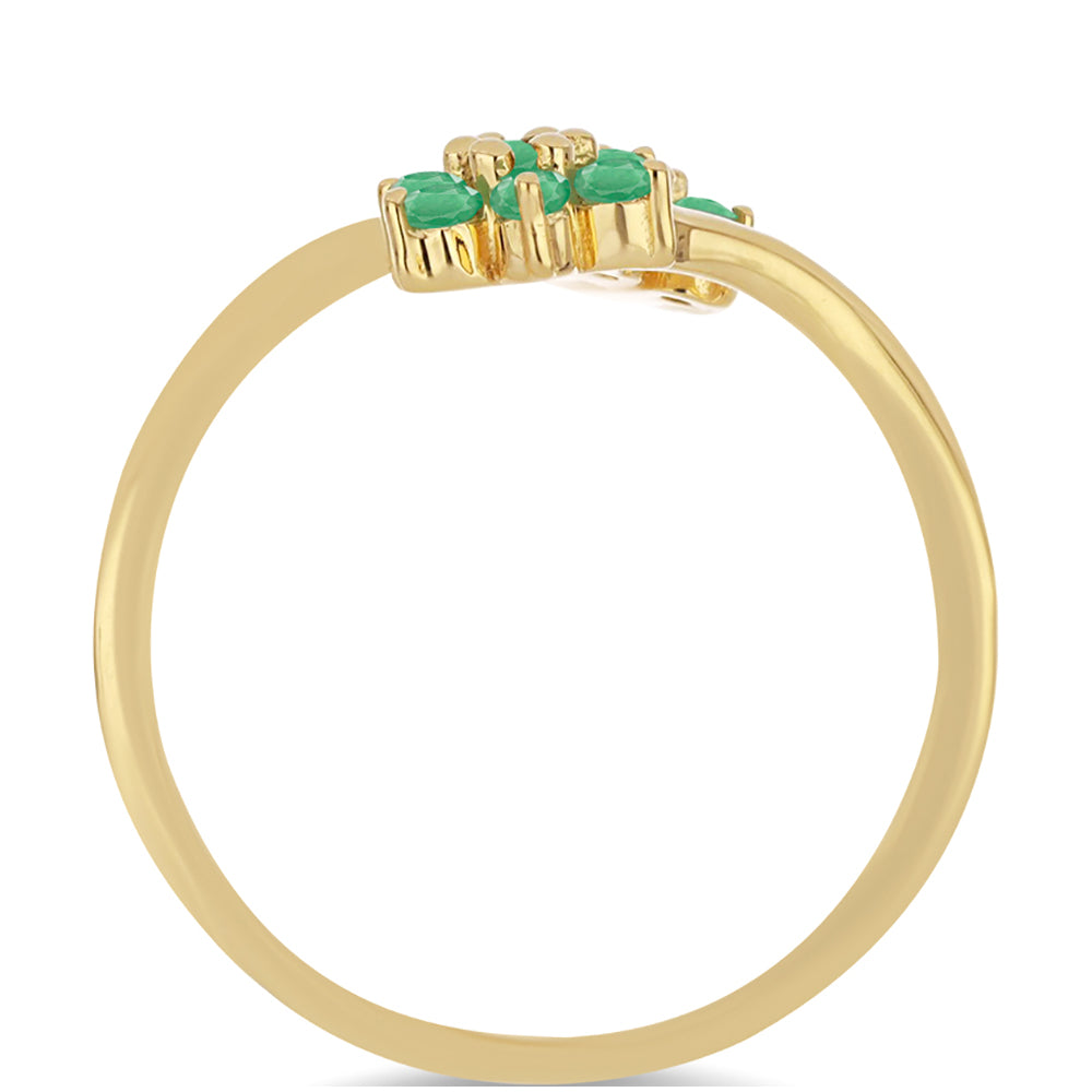 Pozlacený Stříbrný Prsten s Brazilským Smaragdem 2 