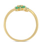 Pozlacený Stříbrný Prsten s Brazilským Smaragdem