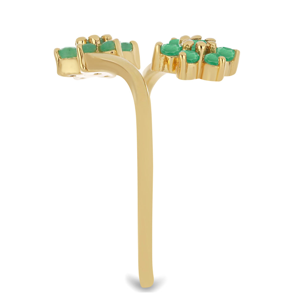 Pozlacený Stříbrný Prsten s Brazilským Smaragdem 4 