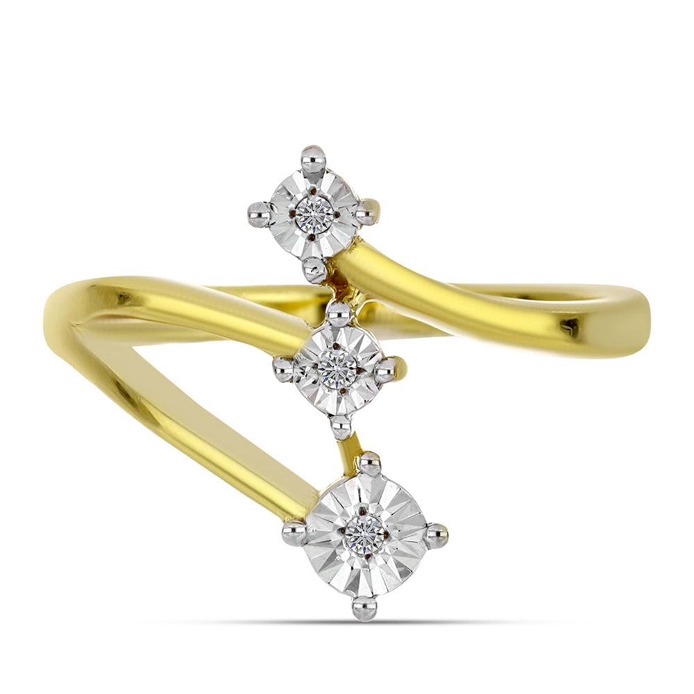 Pozlacený Stříbrný Prsten s Bílým Diamantem 1 