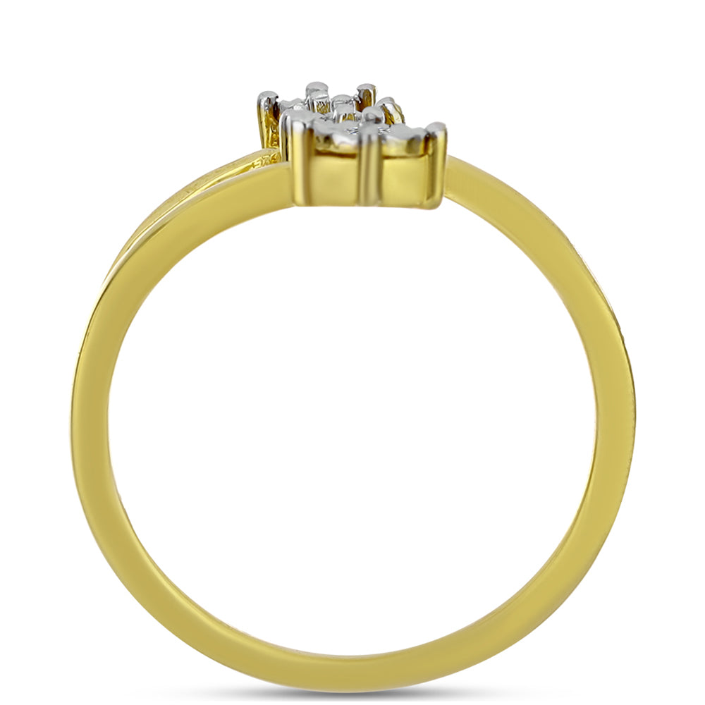 Pozlacený Stříbrný Prsten s Bílým Diamantem 2 