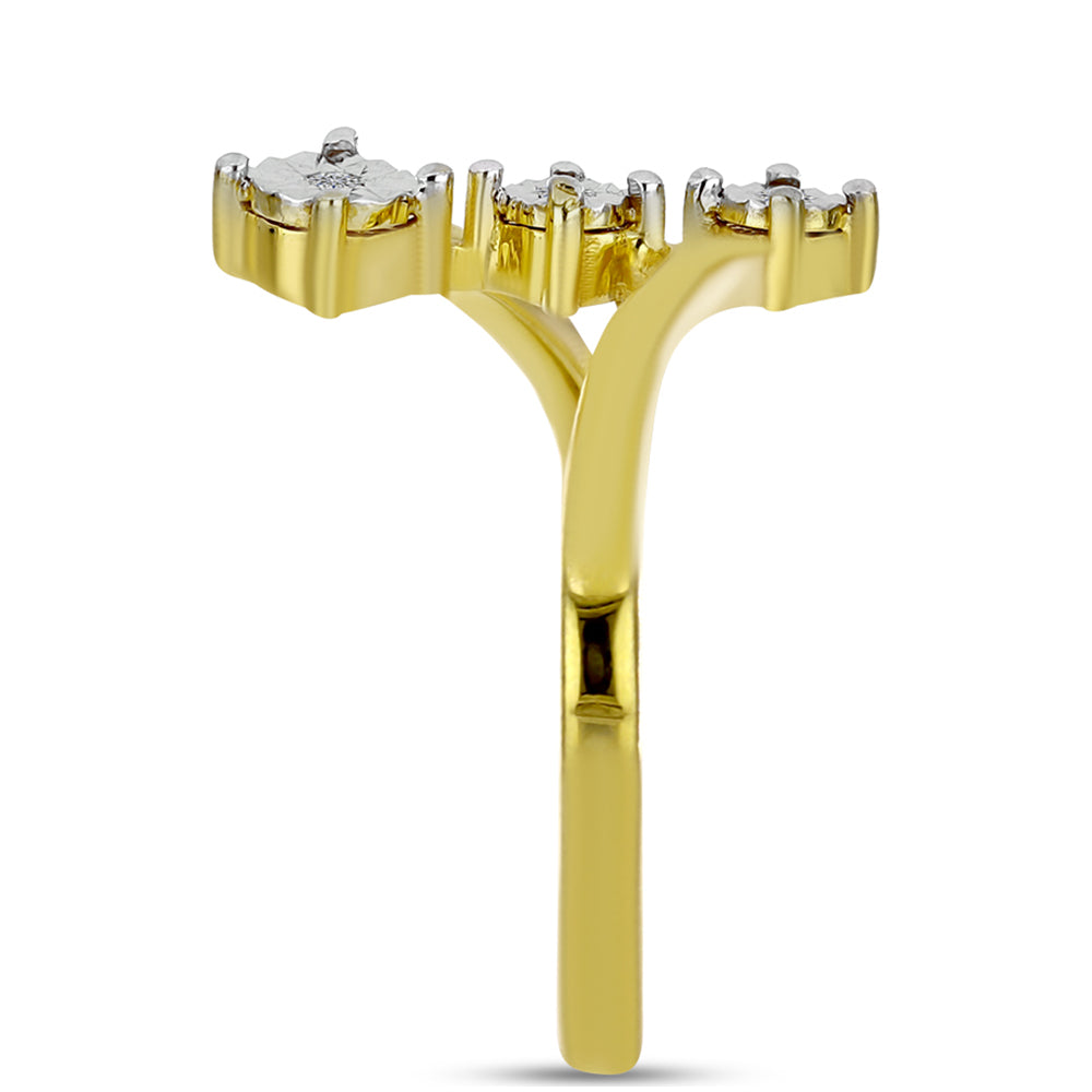 Pozlacený Stříbrný Prsten s Bílým Diamantem 4 