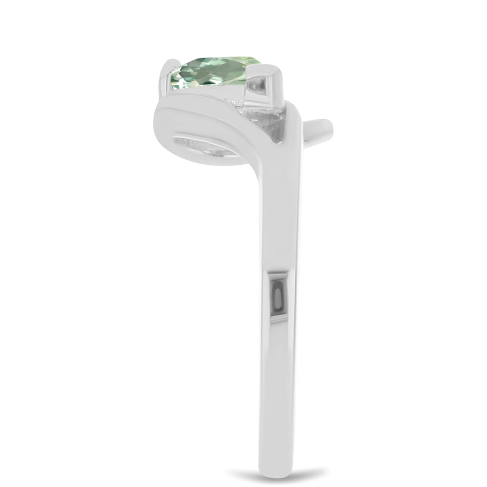 Stříbro 925/1000 - Prsten se Zeleným Ametystem - Karátové číslo: 1.01. přibližná hmotnost: 2.79 gramů 4 