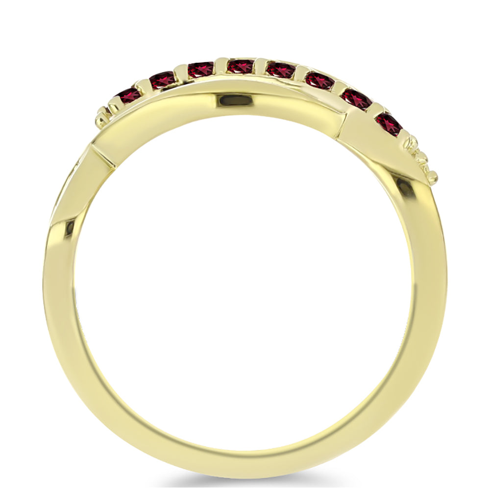 Pozlacené Stříbro 925/1000 - Prsten s Rhodolitovým Granátem - Karátové číslo: 0.4. přibližná hmotnost: 2.79 gramů 2 