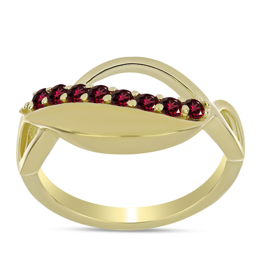 Pozlacené Stříbro 925/1000 - Prsten s Rhodolitovým Granátem - Karátové číslo: 0.4. přibližná hmotnost: 2.79 gramů 3 