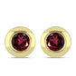Pozlacené Stříbro 925/1000 - Náušnice s Rhodolitovým Granátem - Karátové číslo: 1.23. přibližná hmotnost: 2.26 gramů