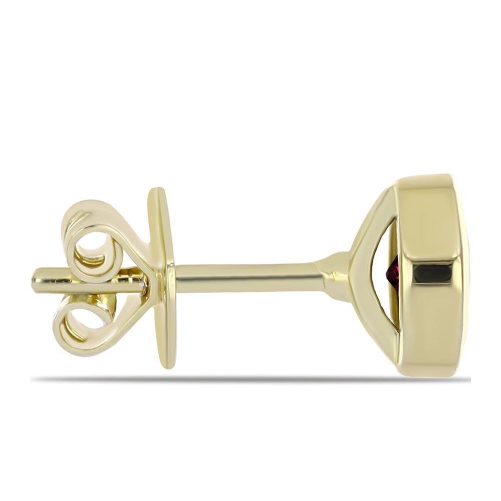 Pozlacené Stříbro 925/1000 - Náušnice s Rhodolitovým Granátem - Karátové číslo: 1.23. přibližná hmotnost: 2.26 gramů