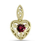 Pozlacené Stříbro 925/1000 - Přívěsek s Rhodolitovým Granátem - Karátové číslo: 0.54. přibližná hmotnost: 1.33 gramů