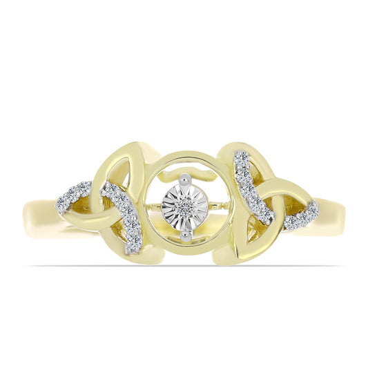 Pozlacené Stříbro 925/1000 - Prsten s Bílým Diamantem a Bílým Topazem - Karátové číslo: 0.1. přibližná hmotnost: 3.8 gramů