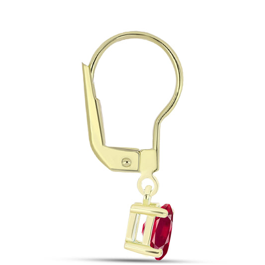 Pozlacené Stříbro 925/1000 - Náušnice s Madagaskarským Rubínem - Karátové číslo: 1.33. přibližná hmotnost: 1.67 gramů
