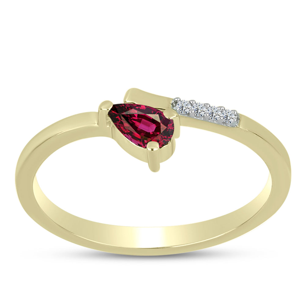 Pozlacené Stříbro 925/1000 - Prsten s Rhodolitovým Granátem a Bílým Topazem - Karátové číslo: 0.29. přibližná hmotnost: 1.51 gramů