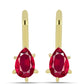 Pozlacené Stříbro 925/1000 - Náušnice s Madagaskarským Rubínem - Karátové číslo: 1.18. přibližná hmotnost: 2.48 gramů