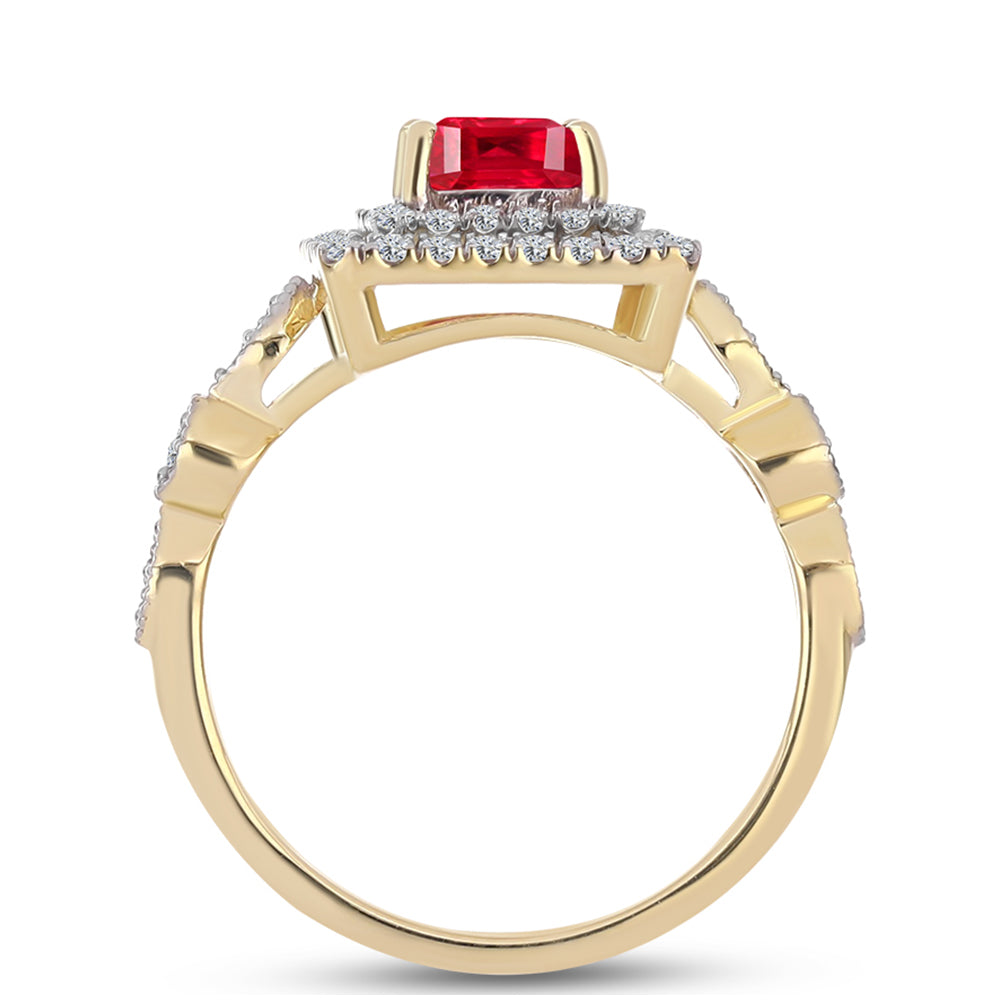 Pozlacené Stříbro 925/1000 - Prsten s Červeným Achátem a Bílým Topazem - Karátové číslo: 1.17. přibližná hmotnost: 2.93 gramů