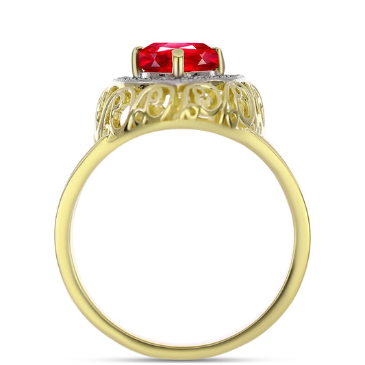 Pozlacené Stříbro 925/1000 - Prsten s Červeným Achátem a Bílým Topazem - Karátové číslo: 1.29. přibližná hmotnost: 4.22 gramů