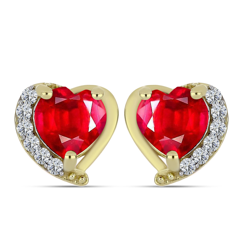 Pozlacené Stříbro 925/1000 - Náušnice s Červeným Achátem a Bílým Topazem - Karátové číslo: 2.37. přibližná hmotnost: 3.11 gramů 1 