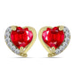 Pozlacené Stříbro 925/1000 - Náušnice s Červeným Achátem a Bílým Topazem - Karátové číslo: 2.37. přibližná hmotnost: 3.11 gramů