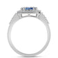 Stříbro 925/1000 - Prsten s S Oceánově Modrým Moissanitem a Bílým Topazem - Karátové číslo: 1.02. přibližná hmotnost: 2.98 gramů