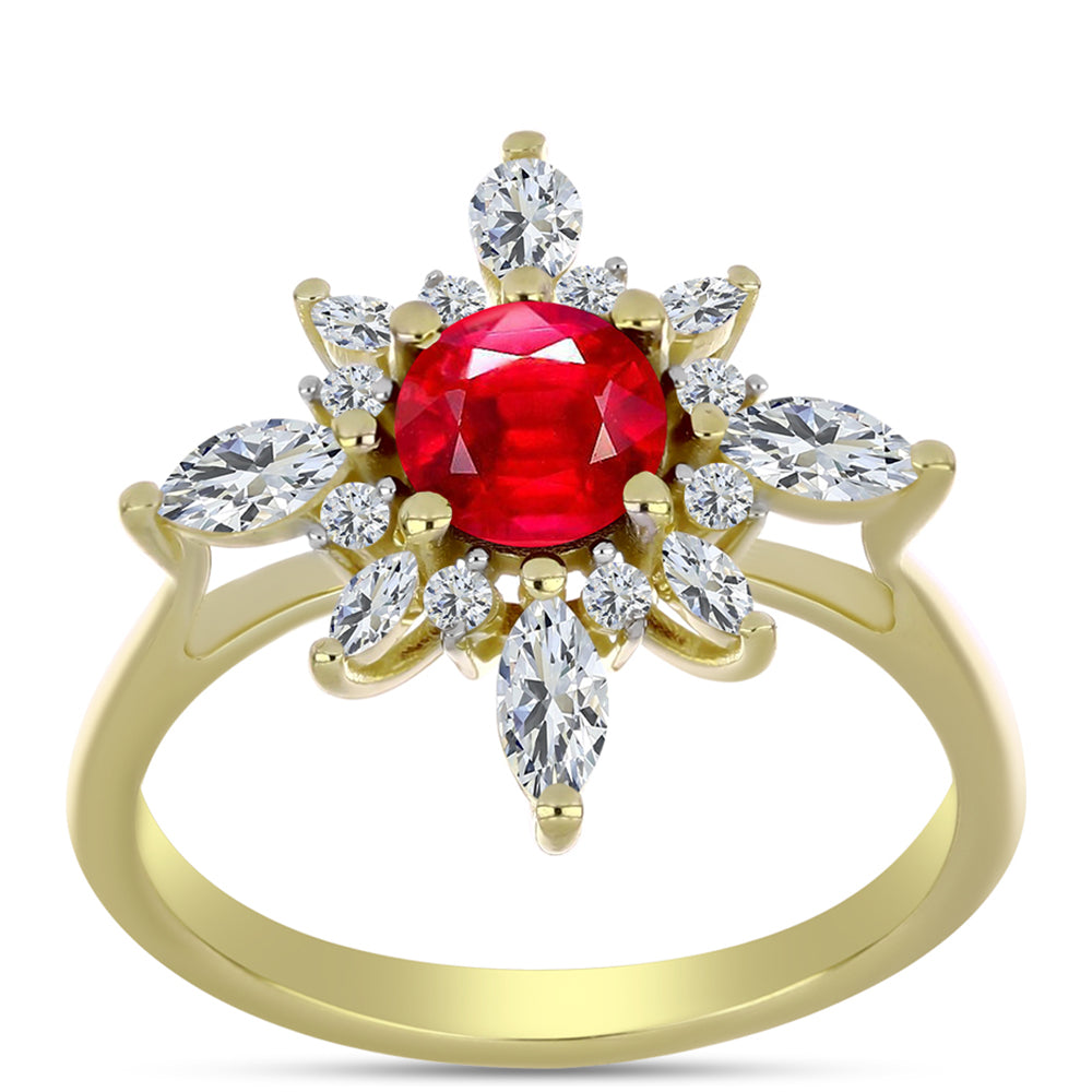 Pozlacené Stříbro 925/1000 - Prsten s Červeným Achátem a Bílým Topazem - Karátové číslo: 1.84. přibližná hmotnost: 3.3 gramů