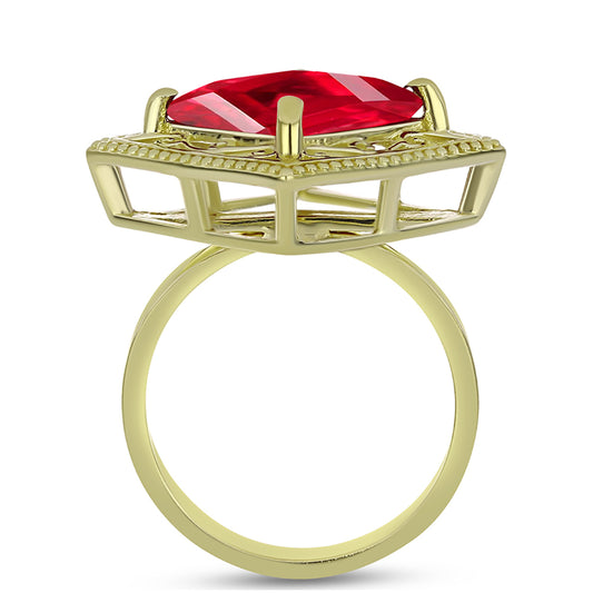 Pozlacené Stříbro 925/1000 - Prsten s Červeným Achátem - Karátové číslo: 4.84. přibližná hmotnost: 6.89 gramů