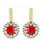 Pozlacené Stříbro 925/1000 - Náušnice s Červeným Achátem a Bílým Topazem - Karátové číslo: 1.17. přibližná hmotnost: 3.75 gramů