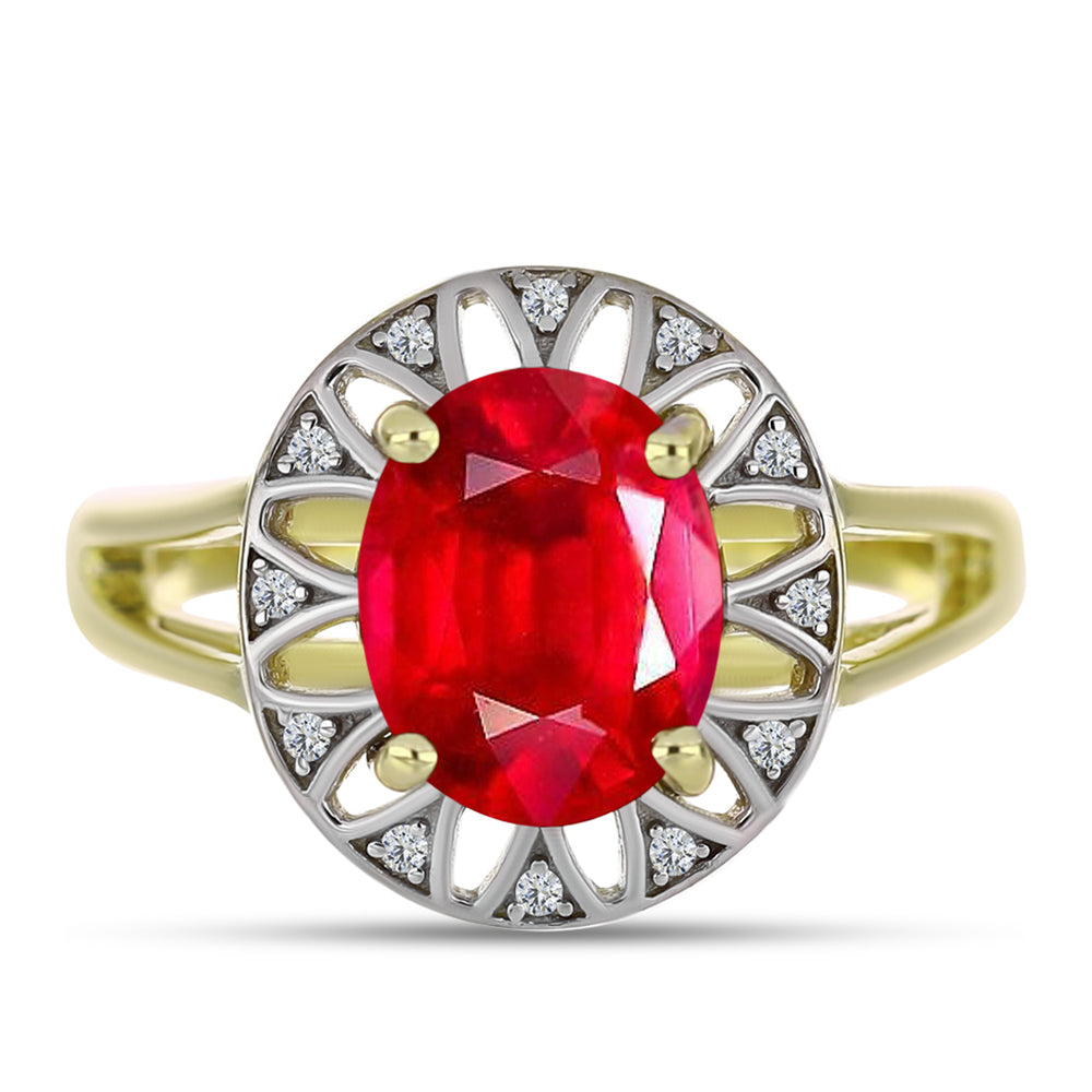 Pozlacené Stříbro 925/1000 - Prsten s Červeným Achátem a Bílým Topazem - Karátové číslo: 2.24. přibližná hmotnost: 3.65 gramů 1 