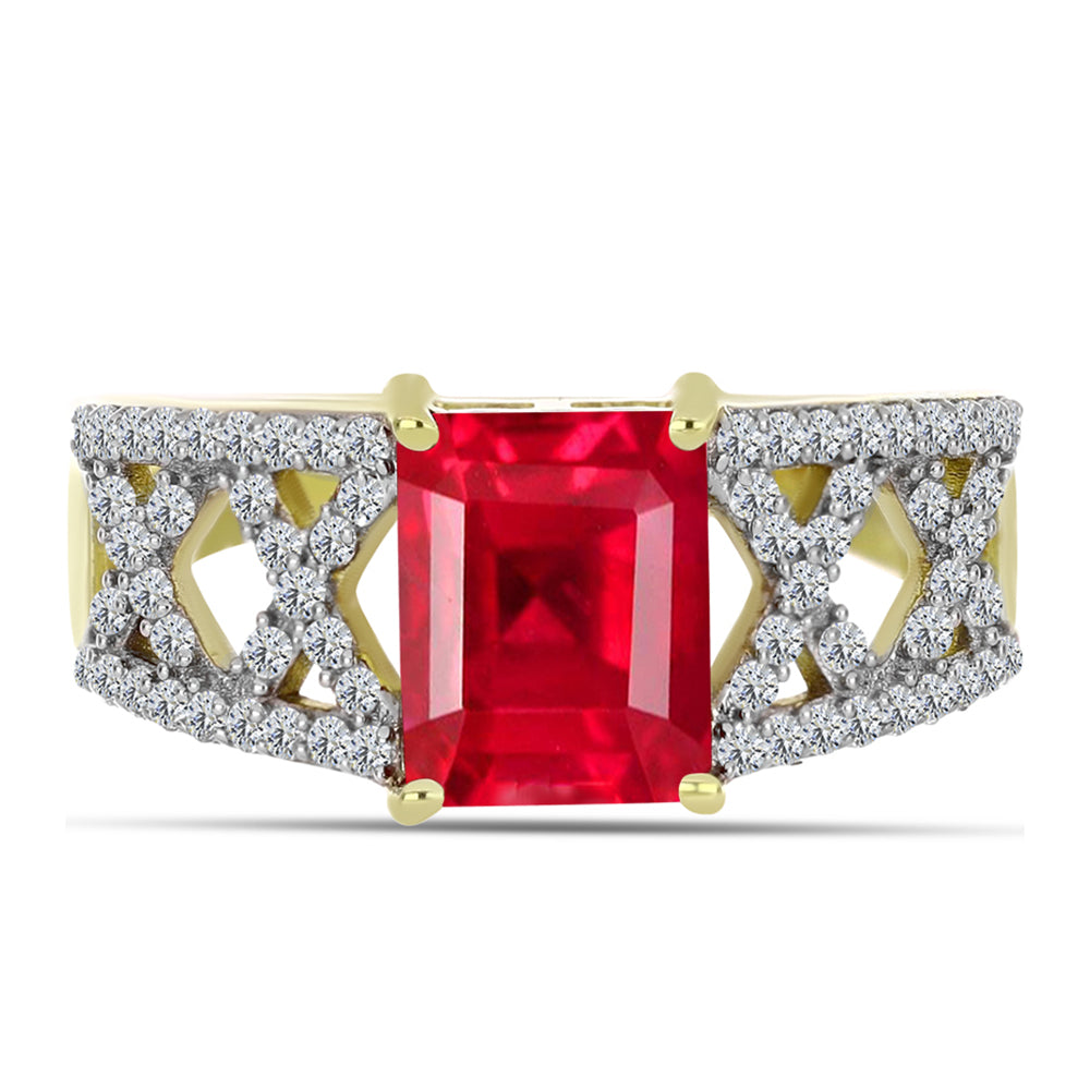 Pozlacené Stříbro 925/1000 - Prsten s Červeným Achátem a Bílým Topazem - Karátové číslo: 2.63. přibližná hmotnost: 4.07 gramů 1 