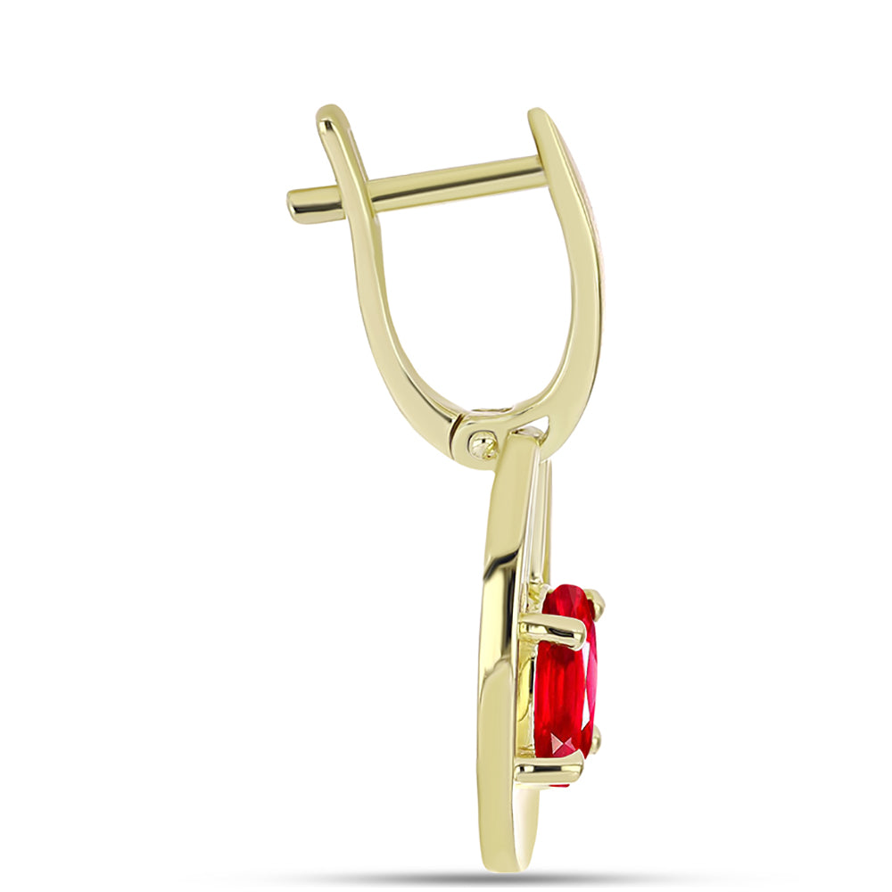 Pozlacené Stříbro 925/1000 - Náušnice s Červeným Achátem - Karátové číslo: 2.32. přibližná hmotnost: 4.76 gramů 2 