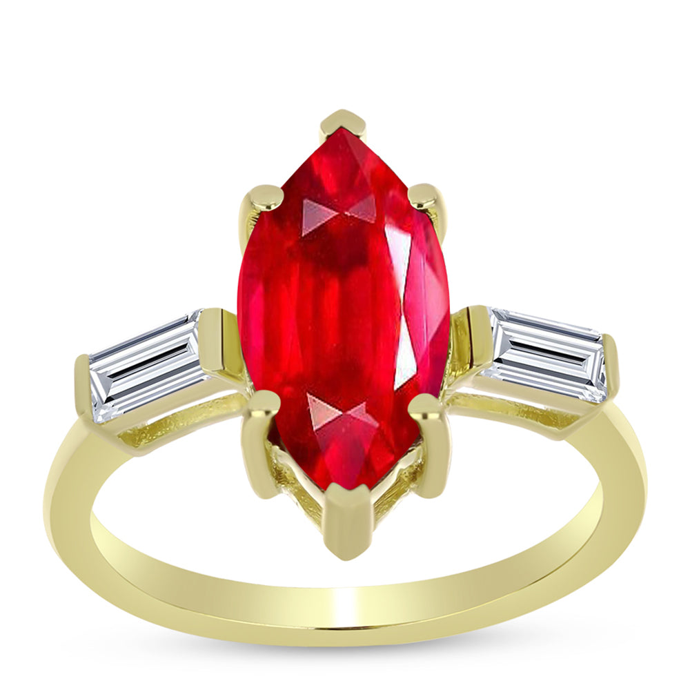 Pozlacené Stříbro 925/1000 - Prsten s Červeným Achátem a Bílým Topazem - Karátové číslo: 3.08. přibližná hmotnost: 2.87 gramů 3 