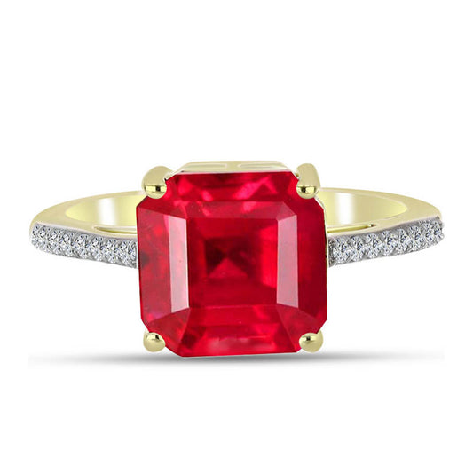 Pozlacené Stříbro 925/1000 - Prsten s Červeným Achátem a Bílým Topazem - Karátové číslo: 3.94. přibližná hmotnost: 3.61 gramů