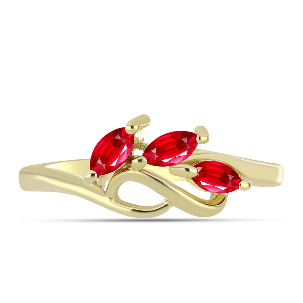 Pozlacené Stříbro 925/1000 - Prsten s Červeným Achátem - Karátové číslo: 0.42. přibližná hmotnost: 2.45 gramů