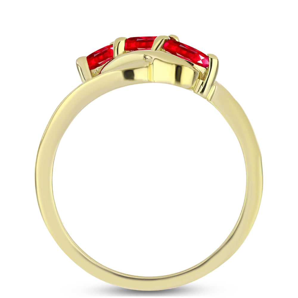 Pozlacené Stříbro 925/1000 - Prsten s Červeným Achátem - Karátové číslo: 0.42. přibližná hmotnost: 2.45 gramů 2 