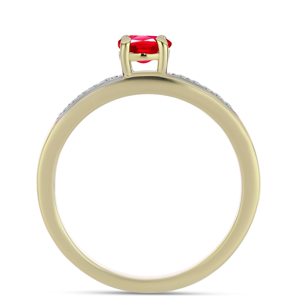 Pozlacené Stříbro 925/1000 - Prsten s Červeným Achátem a Bílým Topazem - Karátové číslo: 0.31. přibližná hmotnost: 2.17 gramů