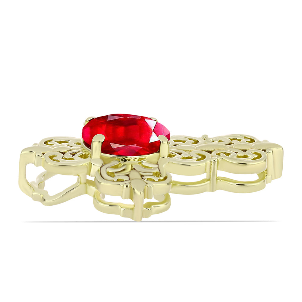 Pozlacené Stříbro 925/1000 - Přívěsek s Červeným Achátem - Karátové číslo: 2.26. přibližná hmotnost: 5.63 gramů 2 