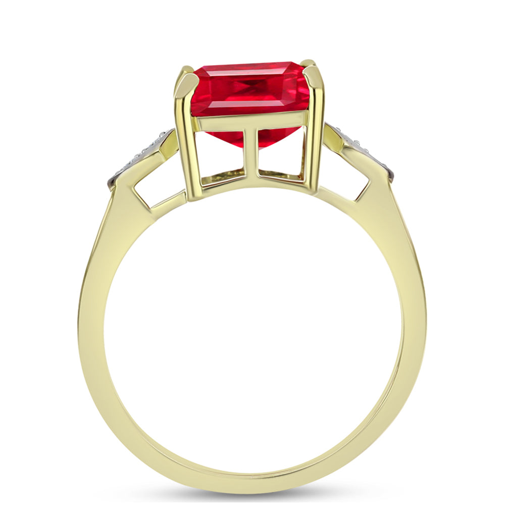 Pozlacené Stříbro 925/1000 - Prsten s Červeným Achátem a Bílým Topazem - Karátové číslo: 4.11. přibližná hmotnost: 3.58 gramů