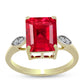 Pozlacené Stříbro 925/1000 - Prsten s Červeným Achátem a Bílým Topazem - Karátové číslo: 4.11. přibližná hmotnost: 3.58 gramů