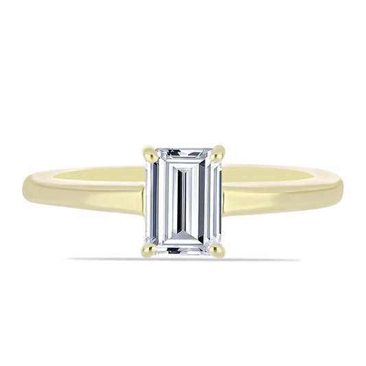 Pozlacené Stříbro 925/1000 - Prsten s Certifikovaný Diamantem pěstovaný v laboratoři - Karátové číslo: 1.12. přibližná hmotnost: 2.8 gramů