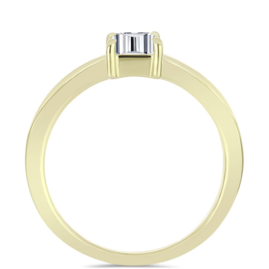 Pozlacené Stříbro 925/1000 - Prsten s Certifikovaný Diamantem pěstovaný v laboratoři - Karátové číslo: 1.12. přibližná hmotnost: 2.8 gramů