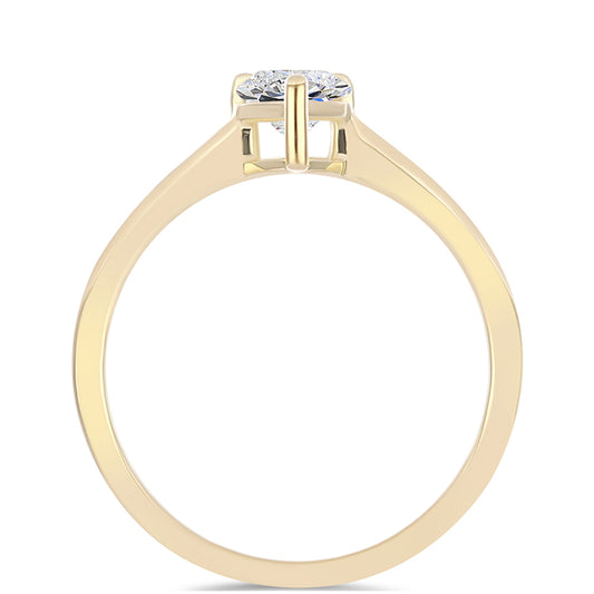 Pozlacené Stříbro 925/1000 - Prsten s Certifikovaný Diamantem pěstovaný v laboratoři - Karátové číslo: 0.96. přibližná hmotnost: 2.2 gramů