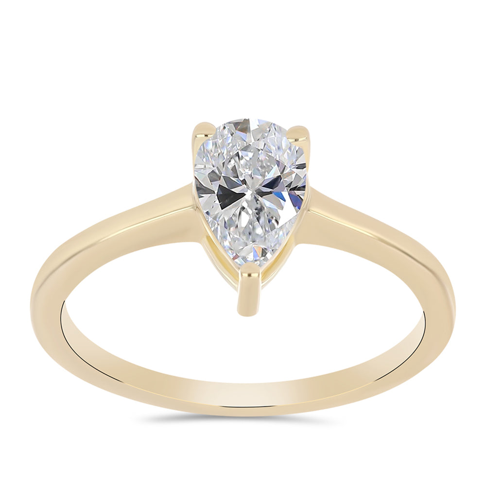 Pozlacené Stříbro 925/1000 - Prsten s Certifikovaný Diamantem pěstovaný v laboratoři - Karátové číslo: 0.96. přibližná hmotnost: 2.2 gramů 3 