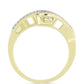 Pozlacené Stříbro 925/1000 - Prsten s Bílým Diamantem a Bílým Topazem - Karátové číslo: 0.2. přibližná hmotnost: 4.05 gramů
