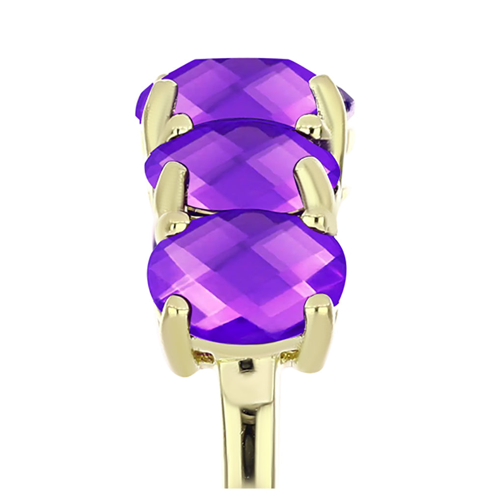 Pozlacené Stříbro 925/1000 - Prsten s Purpurovým Achátem - Karátové číslo: 3.98. přibližná hmotnost: 3.39 gramů 4 