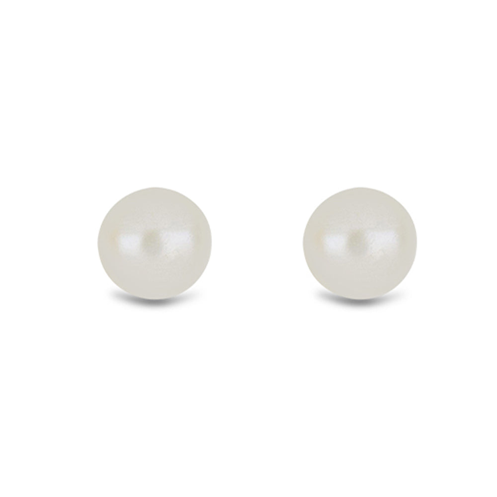 Pozlacené Stříbro 925/1000 - Náušnice s Bílou Sladkovodní Perlou - Karátové číslo: 1.6. přibližná hmotnost: 0.72 gramů