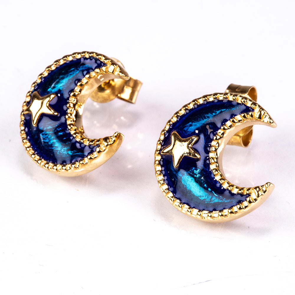 Pozlacené Stříbro 925/1000 - Náušnice se Smaltem přibližná hmotnost: 3.4 gramů 1 