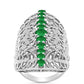 Stříbro 925/1000 - Prsten s Zambijským Smaragdem - Karátové číslo: 2.18. přibližná hmotnost: 11.52 gramů